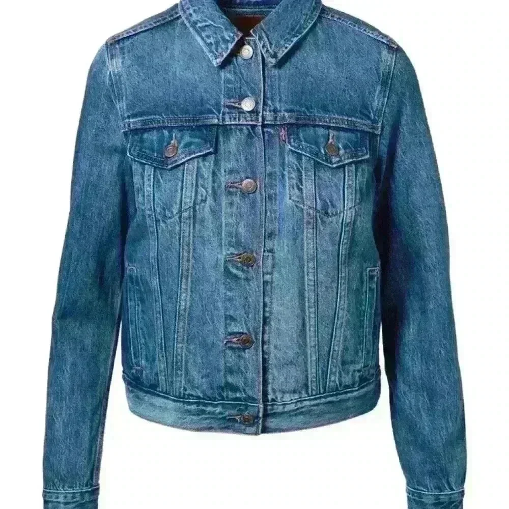 Levis Original Denim Trucker Jacket Blue  Cotton Button Up size XS - Picture 3 of 11